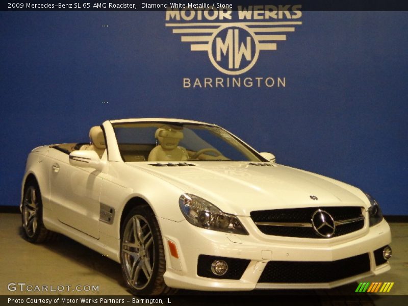 Diamond White Metallic / Stone 2009 Mercedes-Benz SL 65 AMG Roadster