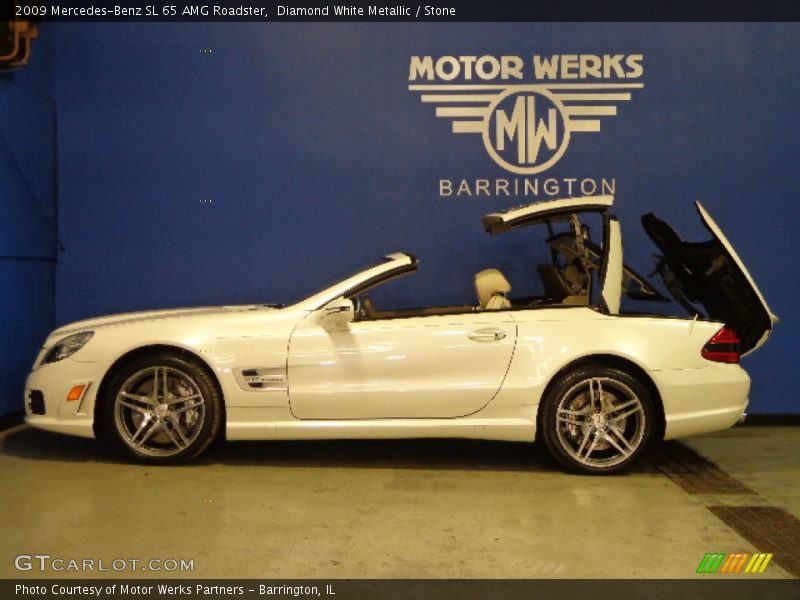 Diamond White Metallic / Stone 2009 Mercedes-Benz SL 65 AMG Roadster