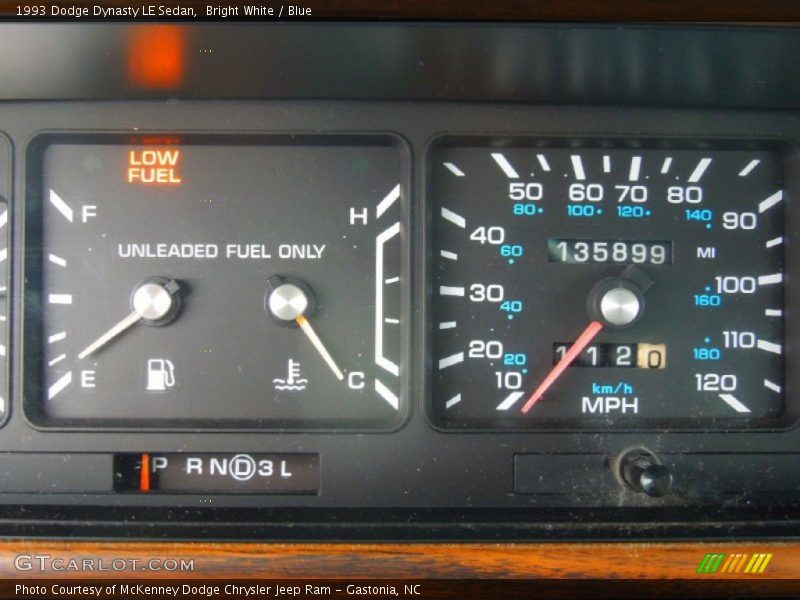 1993 Dynasty LE Sedan LE Sedan Gauges
