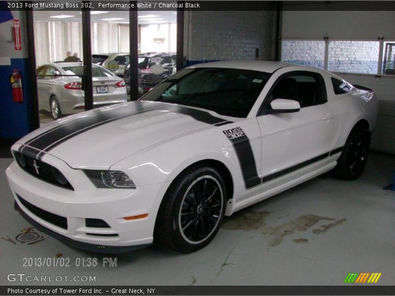 Performance White / Charcoal Black 2013 Ford Mustang Boss 302