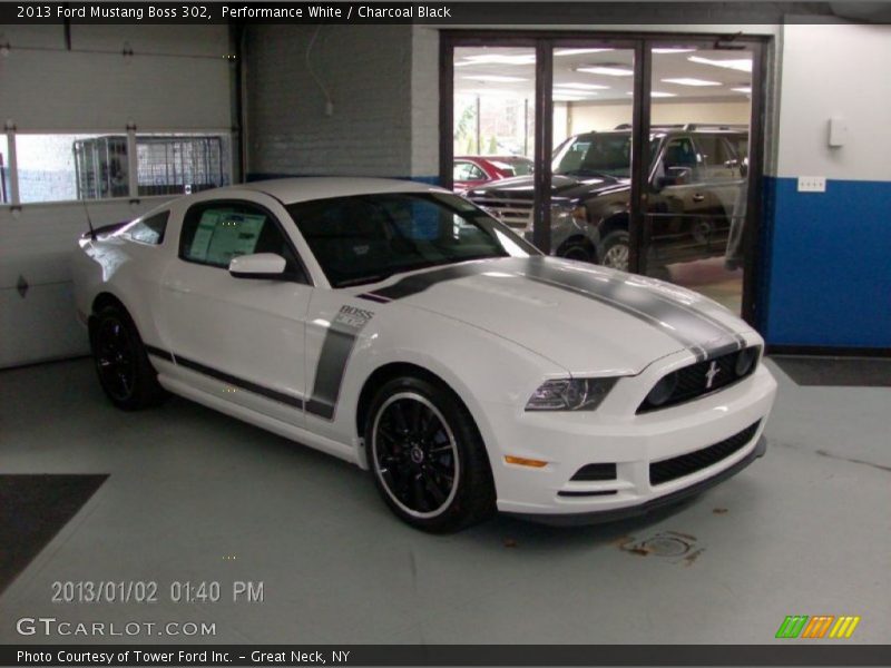 Performance White / Charcoal Black 2013 Ford Mustang Boss 302