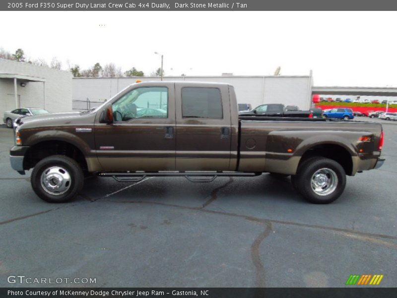 Dark Stone Metallic / Tan 2005 Ford F350 Super Duty Lariat Crew Cab 4x4 Dually