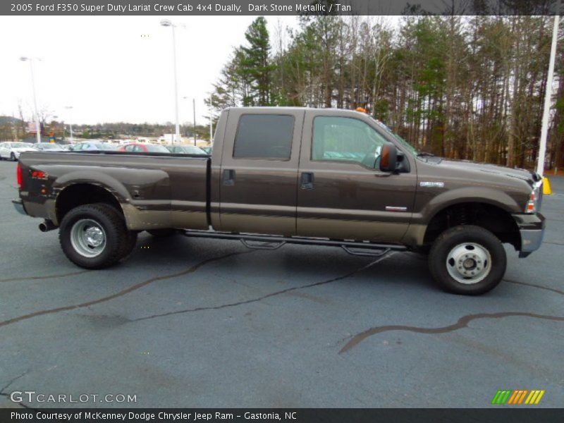 Dark Stone Metallic / Tan 2005 Ford F350 Super Duty Lariat Crew Cab 4x4 Dually