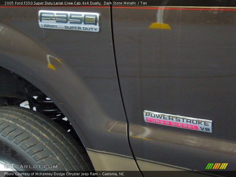 Dark Stone Metallic / Tan 2005 Ford F350 Super Duty Lariat Crew Cab 4x4 Dually