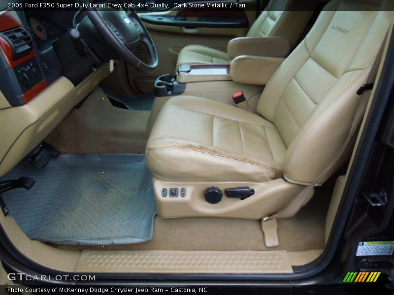 Dark Stone Metallic / Tan 2005 Ford F350 Super Duty Lariat Crew Cab 4x4 Dually