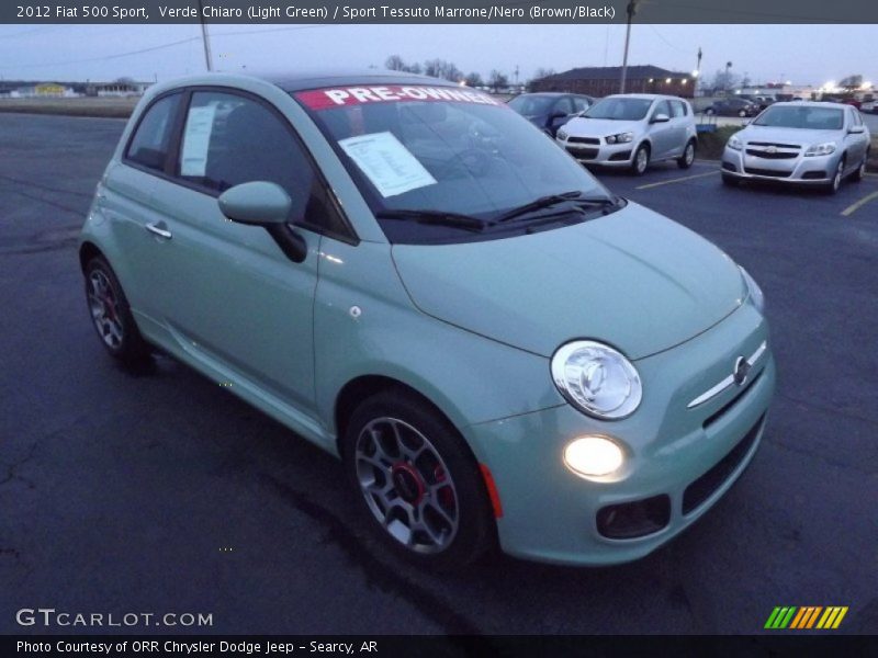 Verde Chiaro (Light Green) / Sport Tessuto Marrone/Nero (Brown/Black) 2012 Fiat 500 Sport