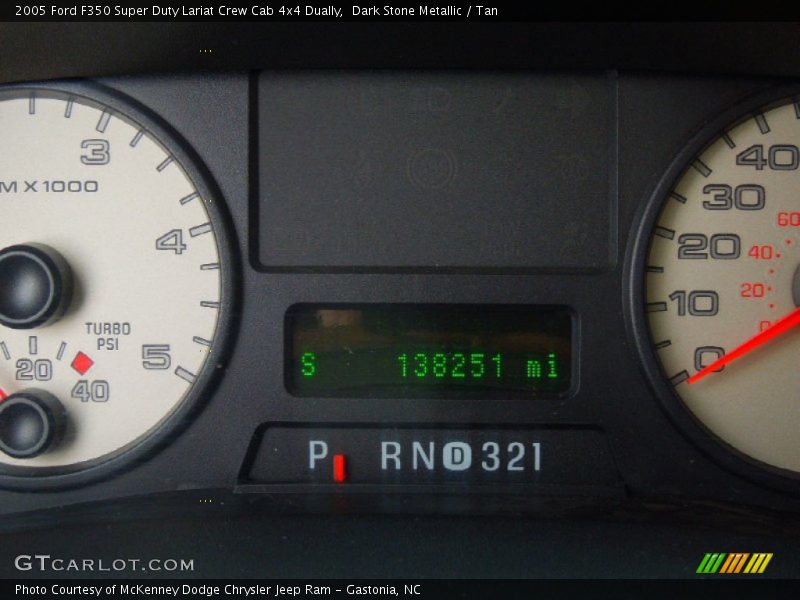 Dark Stone Metallic / Tan 2005 Ford F350 Super Duty Lariat Crew Cab 4x4 Dually