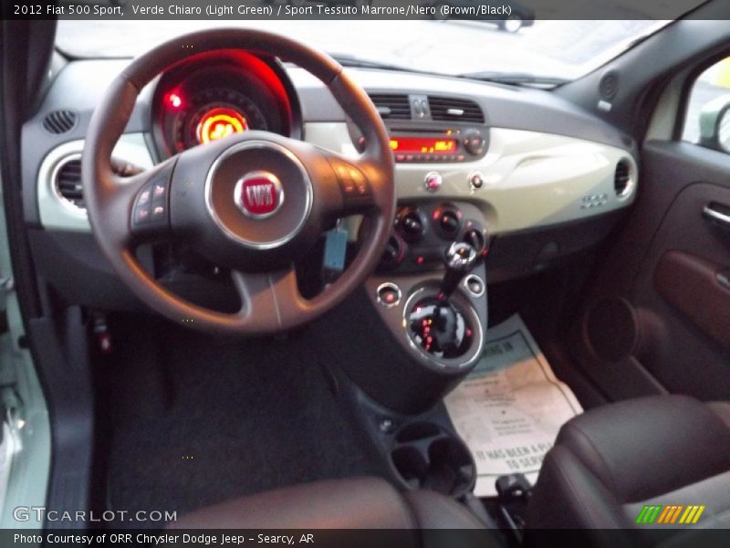 Verde Chiaro (Light Green) / Sport Tessuto Marrone/Nero (Brown/Black) 2012 Fiat 500 Sport