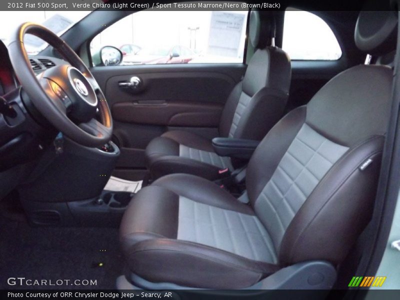 Verde Chiaro (Light Green) / Sport Tessuto Marrone/Nero (Brown/Black) 2012 Fiat 500 Sport