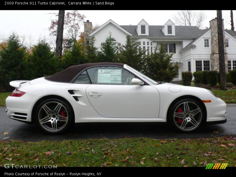 Carrara White / Sand Beige 2009 Porsche 911 Turbo Cabriolet
