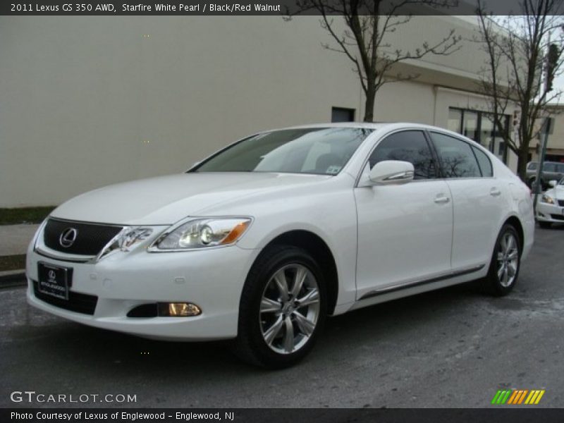 Starfire White Pearl / Black/Red Walnut 2011 Lexus GS 350 AWD