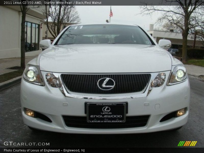 Starfire White Pearl / Black/Red Walnut 2011 Lexus GS 350 AWD