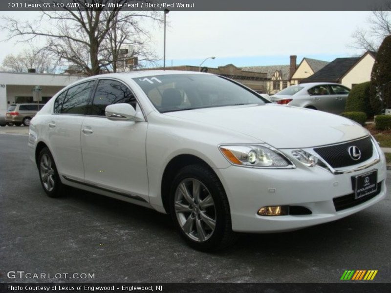 Starfire White Pearl / Black/Red Walnut 2011 Lexus GS 350 AWD