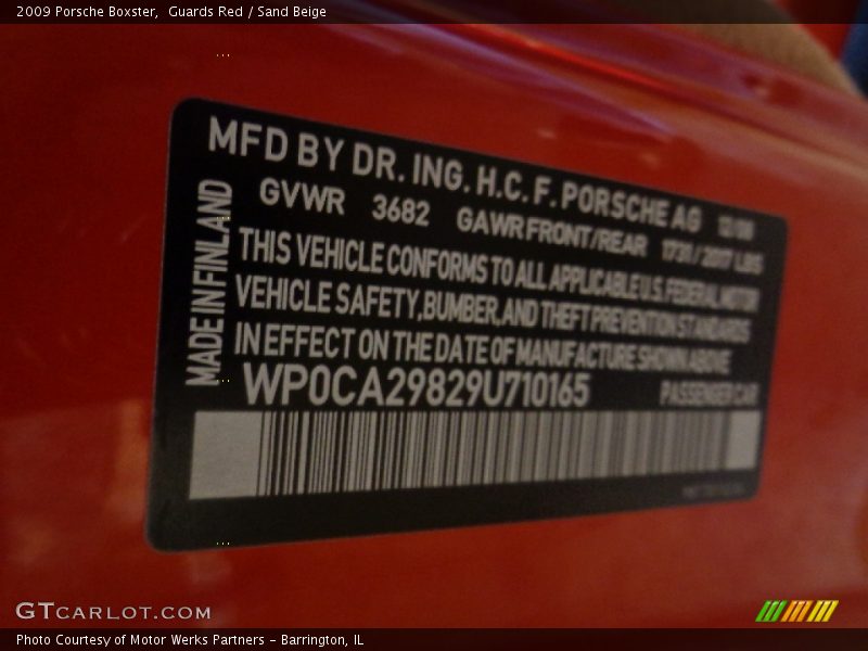 Guards Red / Sand Beige 2009 Porsche Boxster