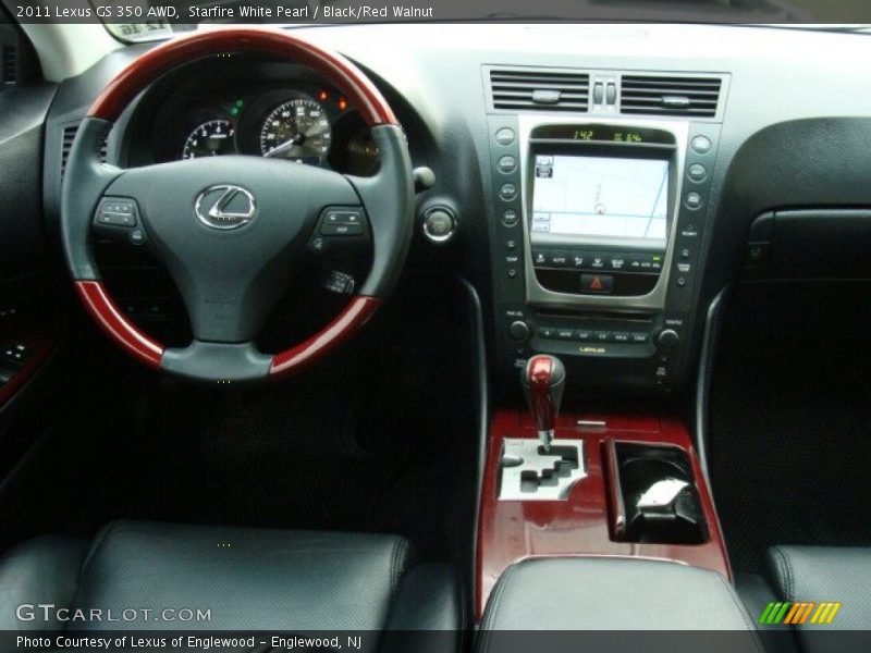 Starfire White Pearl / Black/Red Walnut 2011 Lexus GS 350 AWD