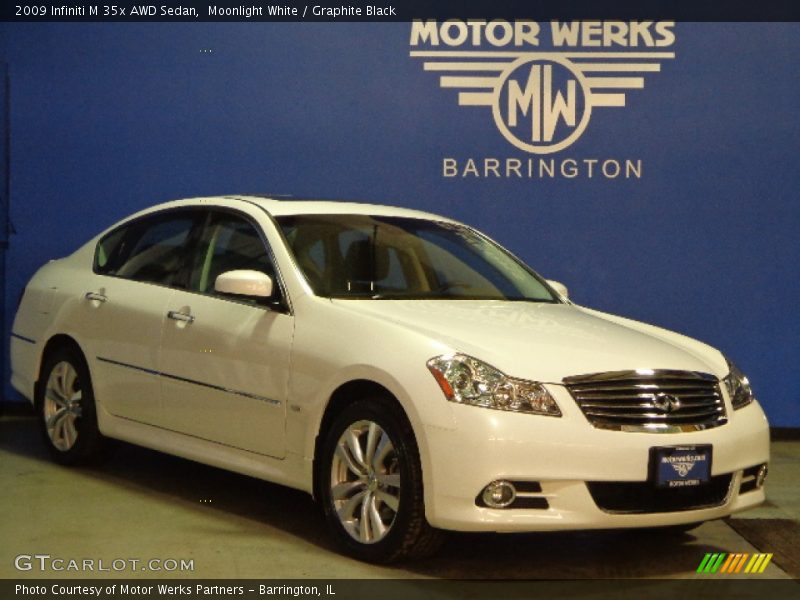 Moonlight White / Graphite Black 2009 Infiniti M 35x AWD Sedan