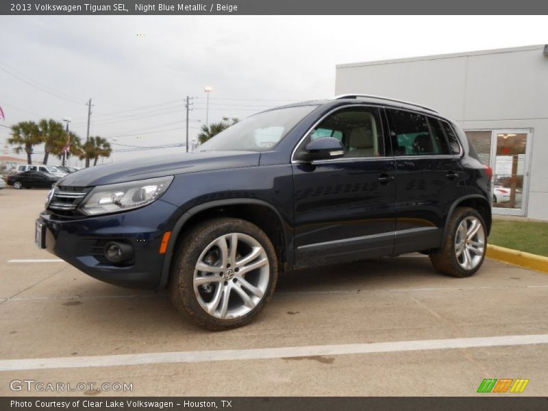 Night Blue Metallic / Beige 2013 Volkswagen Tiguan SEL