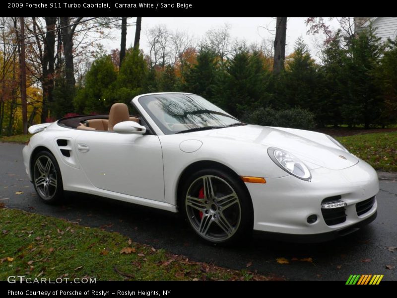 Carrara White / Sand Beige 2009 Porsche 911 Turbo Cabriolet