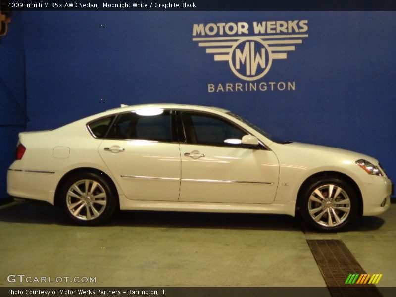 Moonlight White / Graphite Black 2009 Infiniti M 35x AWD Sedan