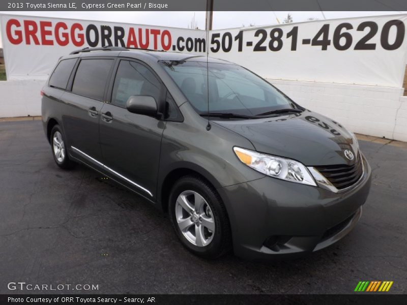 Cypress Green Pearl / Bisque 2013 Toyota Sienna LE