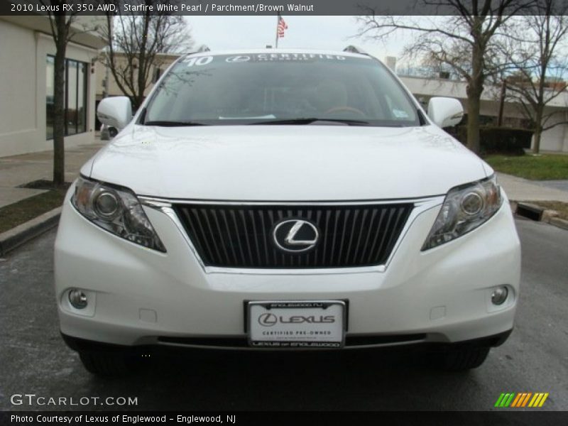 Starfire White Pearl / Parchment/Brown Walnut 2010 Lexus RX 350 AWD