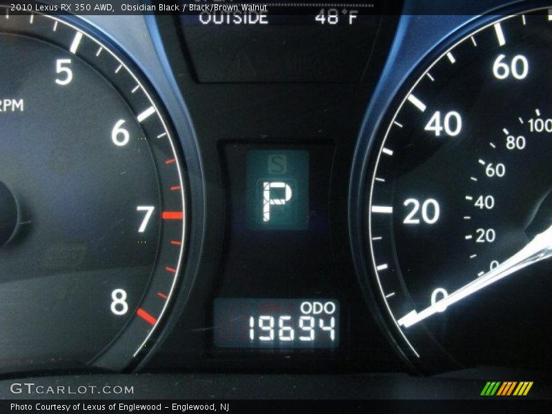 Obsidian Black / Black/Brown Walnut 2010 Lexus RX 350 AWD