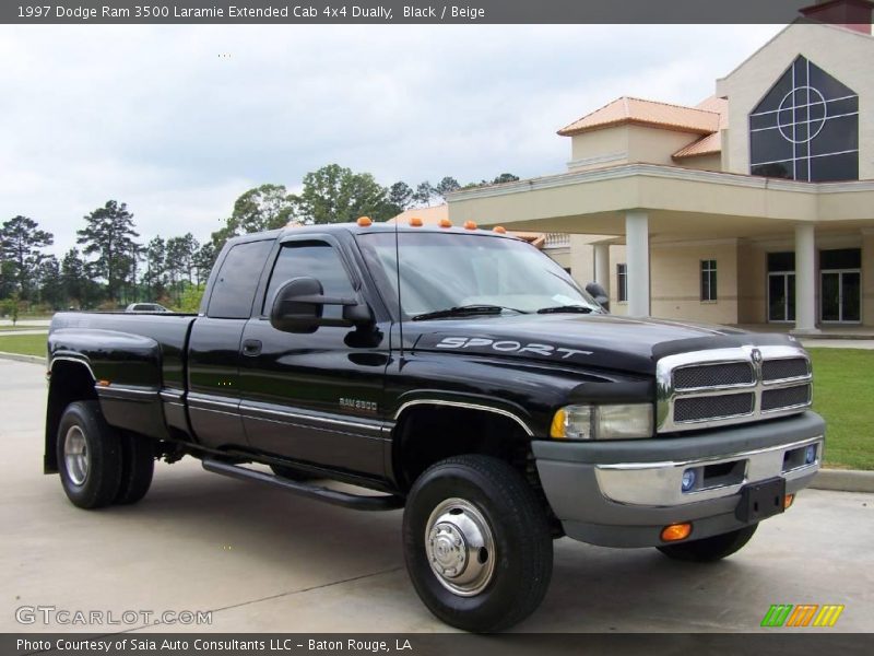 Black / Beige 1997 Dodge Ram 3500 Laramie Extended Cab 4x4 Dually