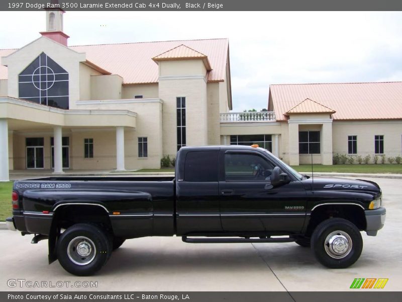 Black / Beige 1997 Dodge Ram 3500 Laramie Extended Cab 4x4 Dually