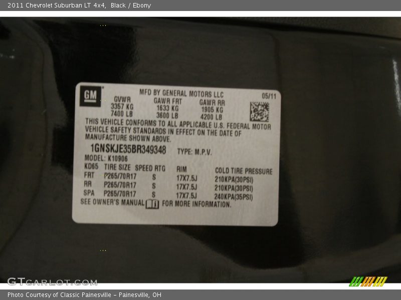 Black / Ebony 2011 Chevrolet Suburban LT 4x4