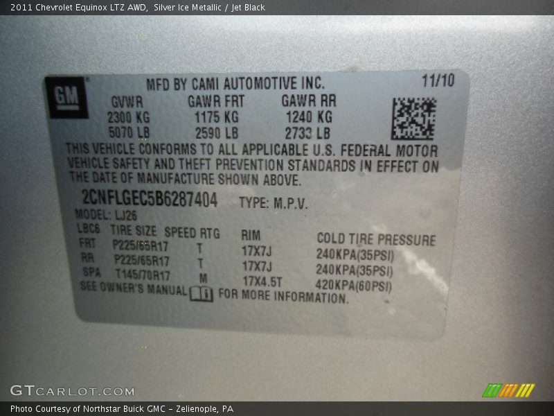 Silver Ice Metallic / Jet Black 2011 Chevrolet Equinox LTZ AWD