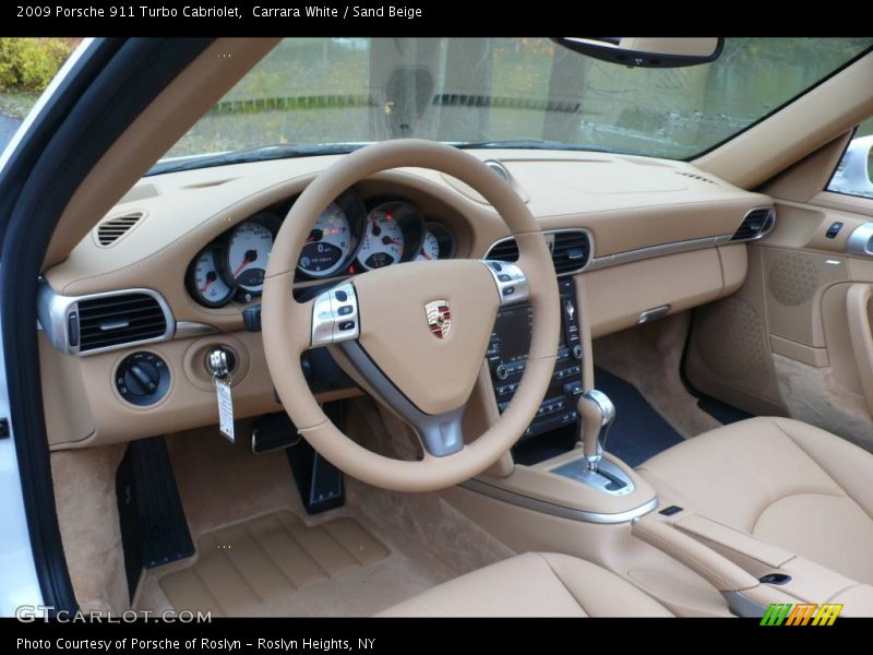 Carrara White / Sand Beige 2009 Porsche 911 Turbo Cabriolet