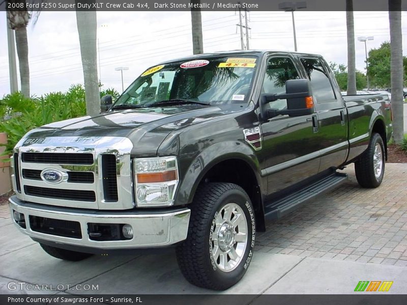 Dark Stone Metallic / Medium Stone 2008 Ford F250 Super Duty XLT Crew Cab 4x4