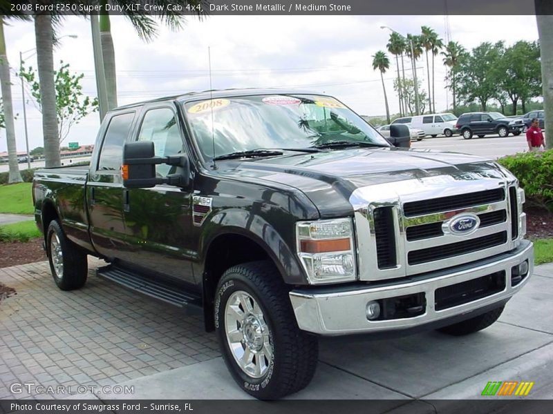 Dark Stone Metallic / Medium Stone 2008 Ford F250 Super Duty XLT Crew Cab 4x4