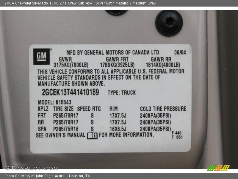 Silver Birch Metallic / Medium Gray 2004 Chevrolet Silverado 1500 Z71 Crew Cab 4x4