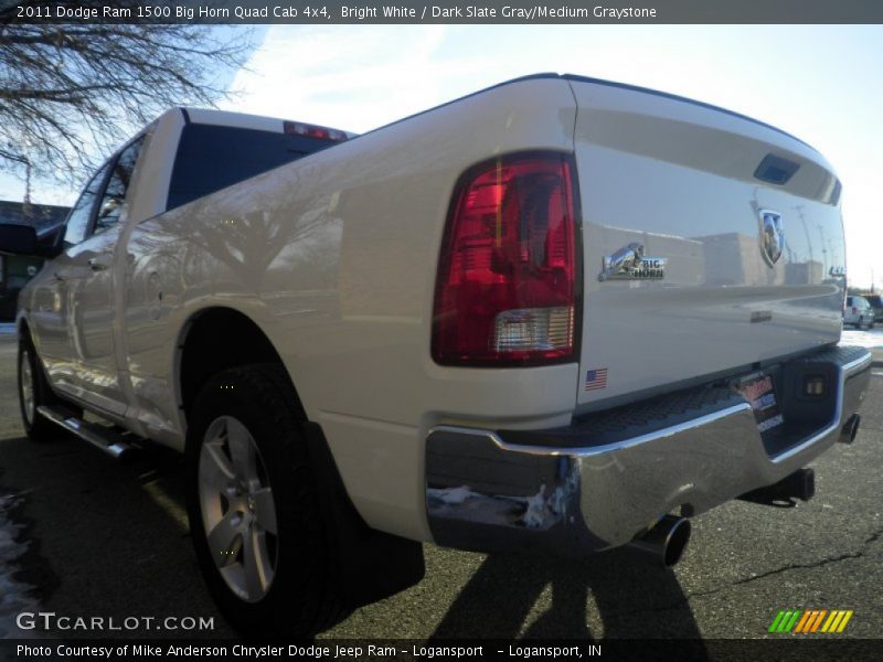Bright White / Dark Slate Gray/Medium Graystone 2011 Dodge Ram 1500 Big Horn Quad Cab 4x4