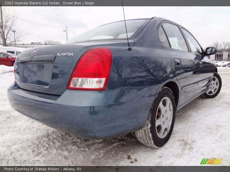 Ocean Blue / Beige 2003 Hyundai Elantra GLS Sedan