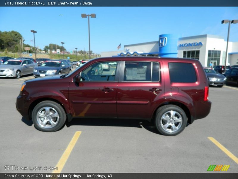 Dark Cherry Pearl / Beige 2013 Honda Pilot EX-L