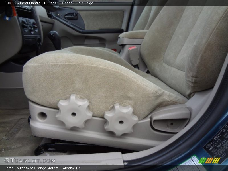 Ocean Blue / Beige 2003 Hyundai Elantra GLS Sedan