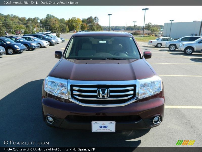 Dark Cherry Pearl / Beige 2013 Honda Pilot EX-L