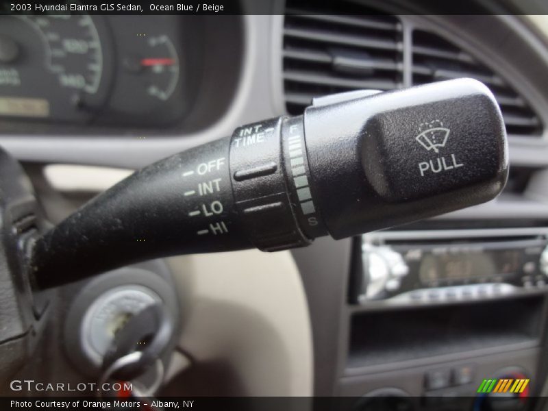 Ocean Blue / Beige 2003 Hyundai Elantra GLS Sedan