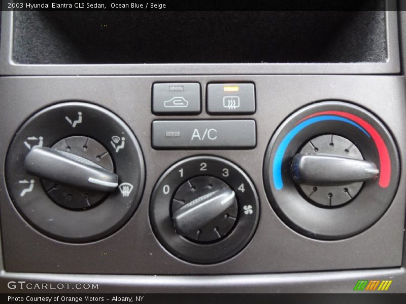 Ocean Blue / Beige 2003 Hyundai Elantra GLS Sedan