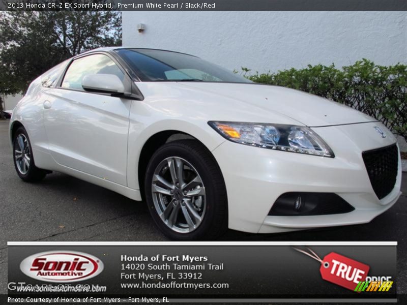 Premium White Pearl / Black/Red 2013 Honda CR-Z EX Sport Hybrid