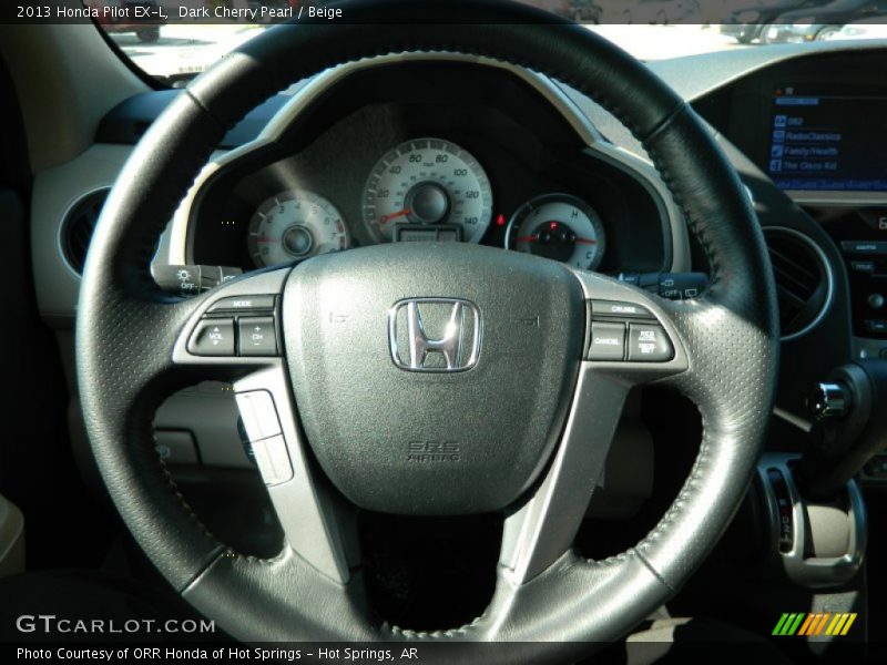 Dark Cherry Pearl / Beige 2013 Honda Pilot EX-L