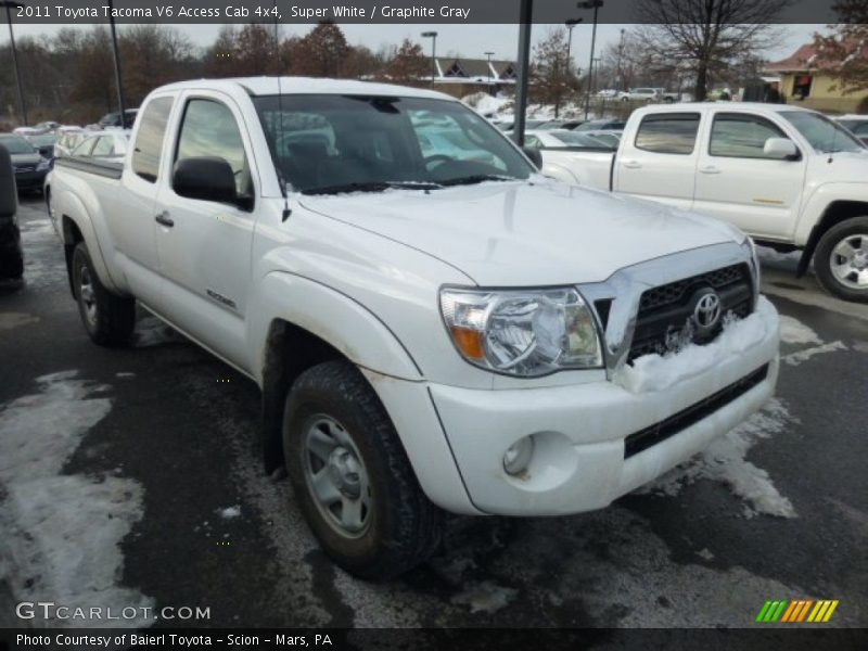 Super White / Graphite Gray 2011 Toyota Tacoma V6 Access Cab 4x4