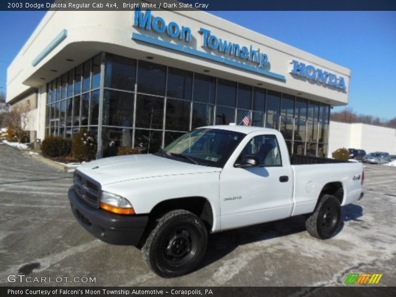 Bright White / Dark Slate Gray 2003 Dodge Dakota Regular Cab 4x4