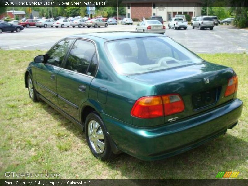 Clover Green Pearl / Beige 2000 Honda Civic LX Sedan