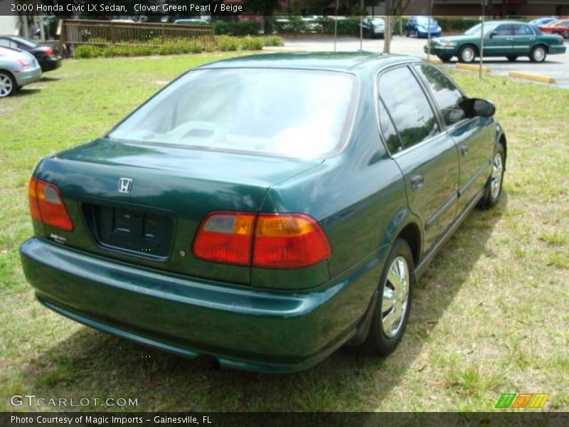 Clover Green Pearl / Beige 2000 Honda Civic LX Sedan