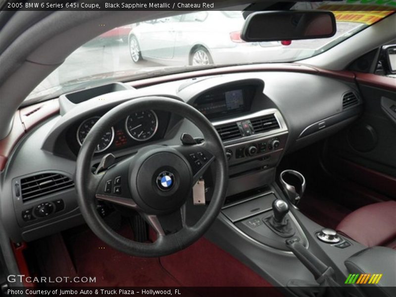 Black Sapphire Metallic / Chateau Red 2005 BMW 6 Series 645i Coupe