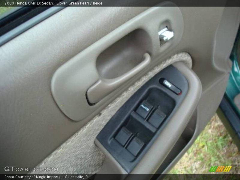 Clover Green Pearl / Beige 2000 Honda Civic LX Sedan