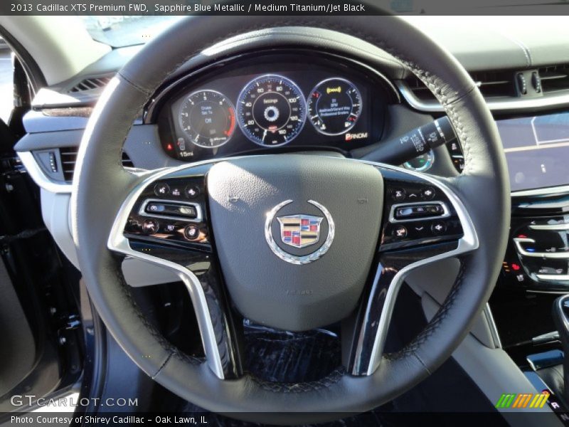 Sapphire Blue Metallic / Medium Titanium/Jet Black 2013 Cadillac XTS Premium FWD